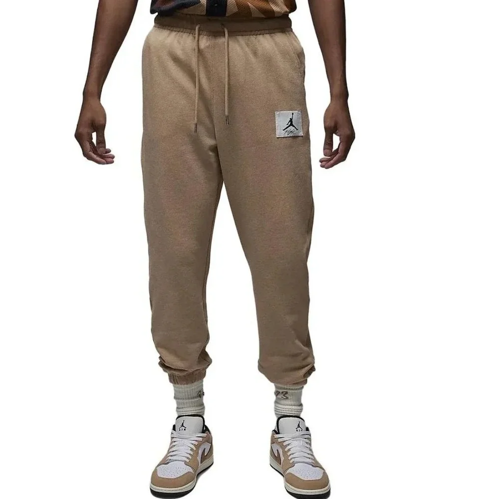 New Air Jordan Flight Fleece Men's Sz L- Sweatpants Hemp Heather Sail DQ7468-201